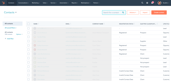 HubSpot CRM screenshot