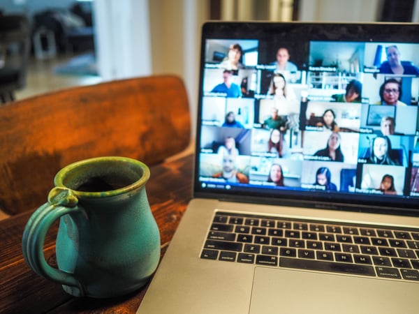 How to keep your sales team motivated. Maintain communication video chat on a computer screen 